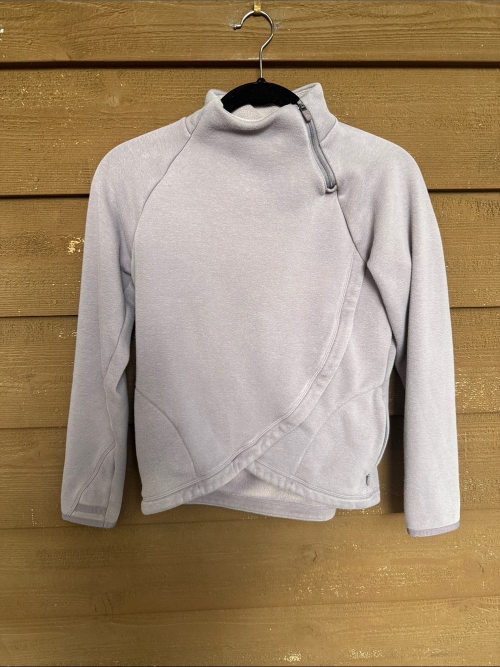 Athleta Lavender Quarter-Zip Fleece Pullover size L (12)